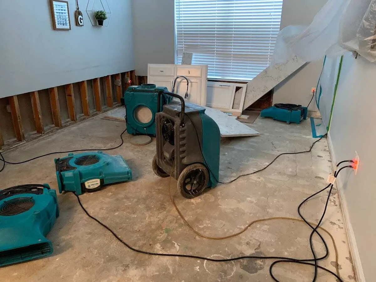 Dehumidifier in flood-cut room for Water Extraction & Removal in Rockford